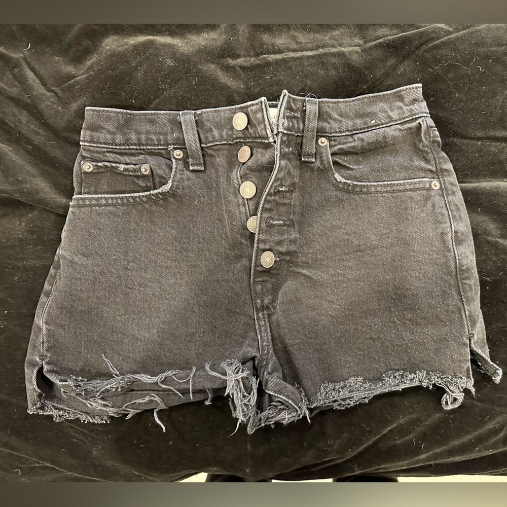 Abercrombie Mom Short High Rise, black fade, size 25
